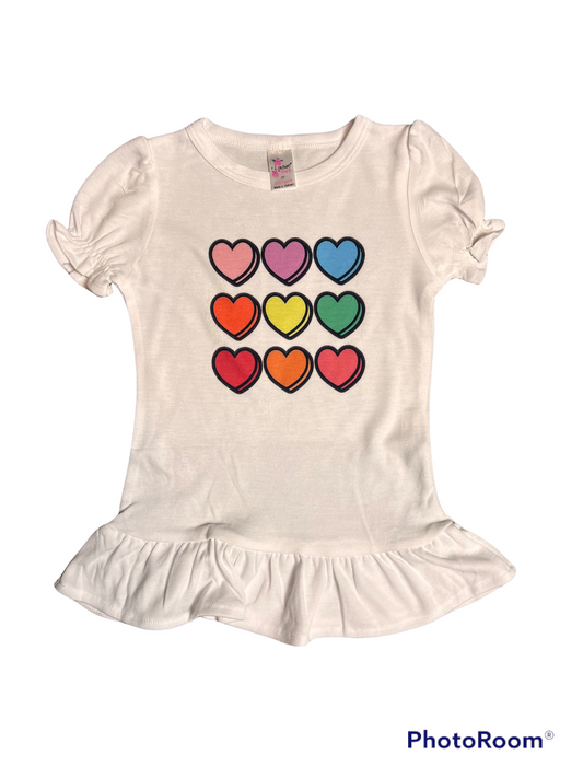 Conversation Heart Ruffle Valentines top