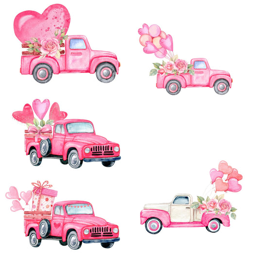 Pink Truck Ruffle Valentines Kid's T-shirt